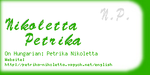 nikoletta petrika business card